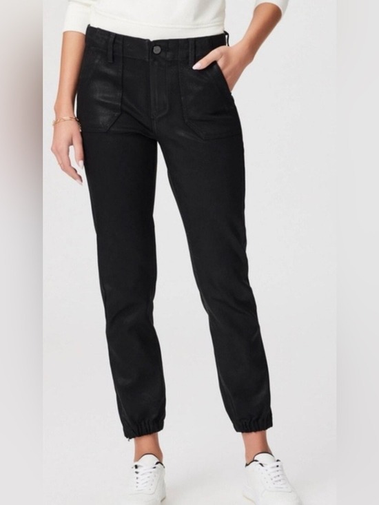 PAIGE Denim - PAIGE anthropologie Black coated Jogger Jeans size 24